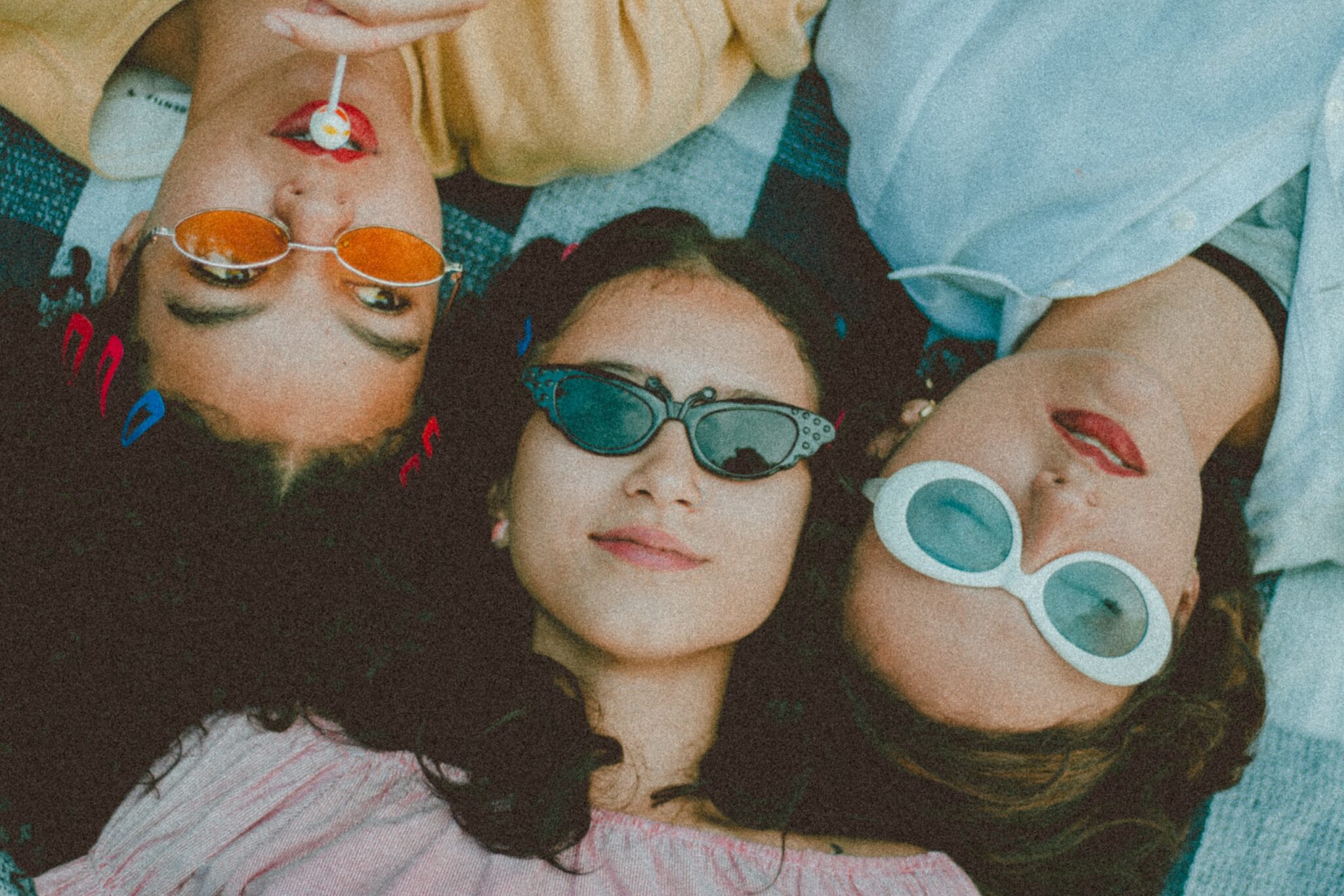 three girls with sunglasses